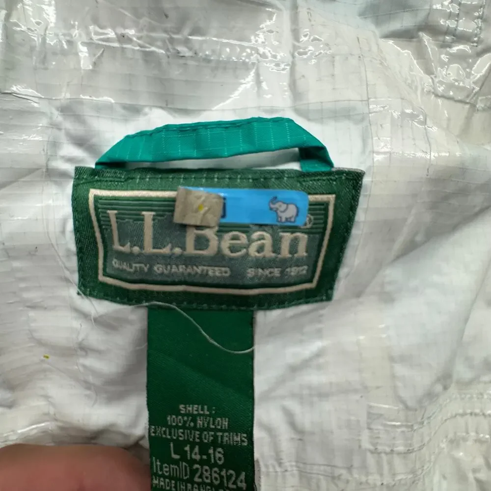 LL Bean 286124 Trail Model Rain Jacket Colorblock Boys Youth Large Waterproof